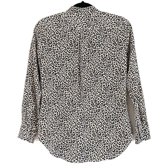 J. CREW Women's 100% Silk Button-Up Dress Shirt Blouse Top in Leopard Print - Picture 3 of 14